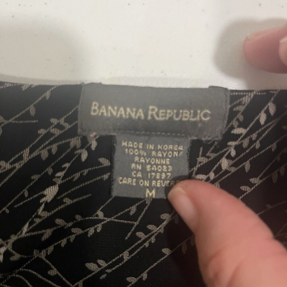 Banana Republic Womens Body Con Black Maxi Dress M Tan Leaves Elegant Event Chic - Picture 4 of 9